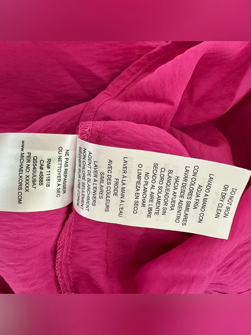 Michael Kors Vibrant Pink Short-Sleeve Blouse